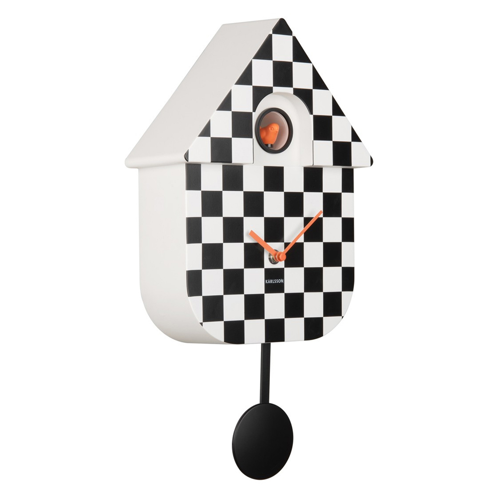 Present Time Karlsson Wall Clock Modern Cuckoo Checker